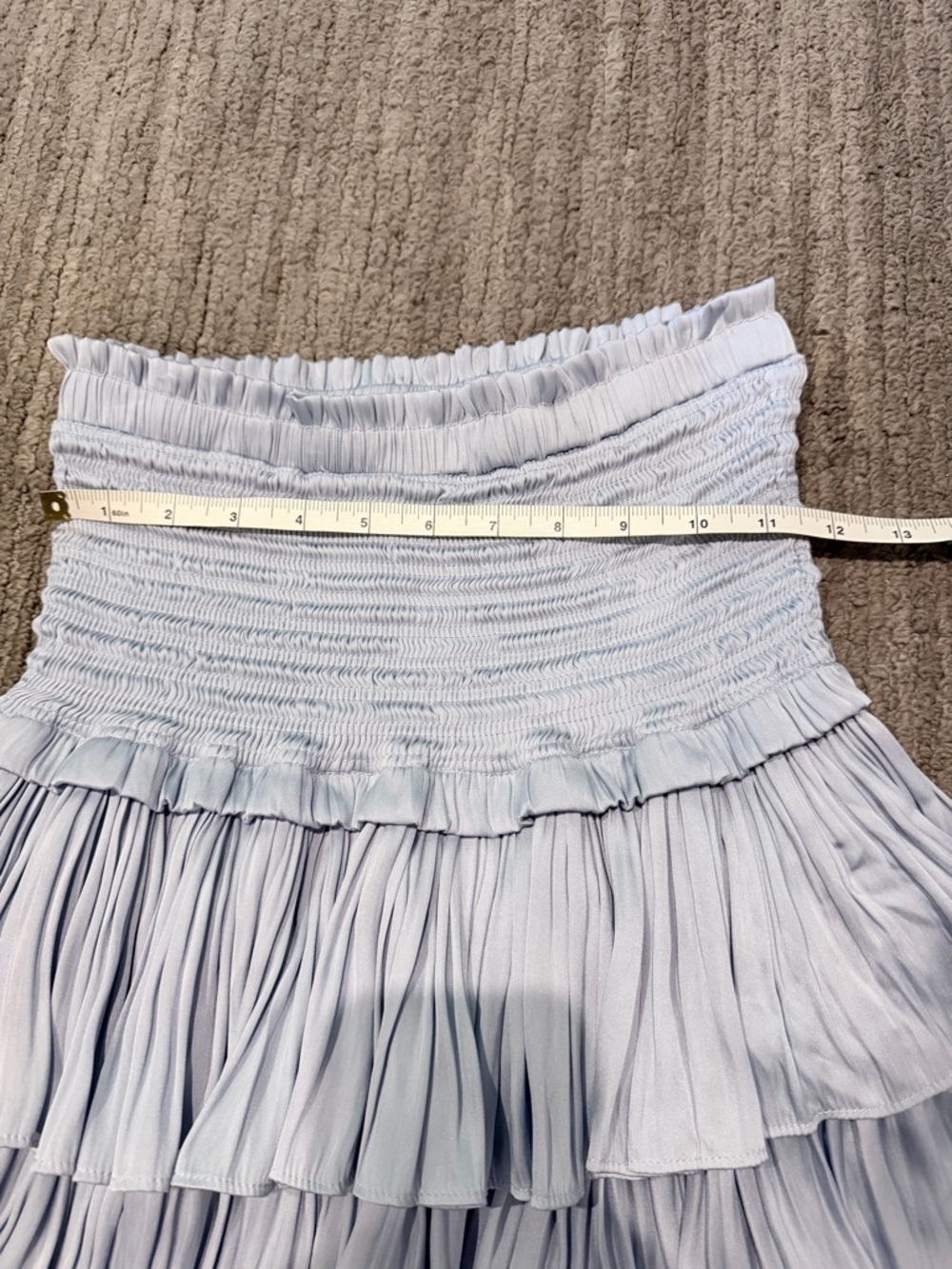 Light Blue Ruffled Tiered Mini Skirt - Picture 7 of 14